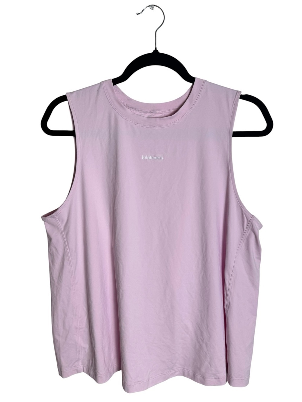 Lululemon Pace Crush Muscle Tank Top Pink Lavender Centered Wordmark Logo